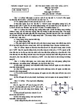 Đề thi học sinh giỏi văn hóa môn Vật lý Lớp 9 - Năm học 2019-2020 - Phòng giáo dục và đào tạo Cam Lộ (Có đáp án)